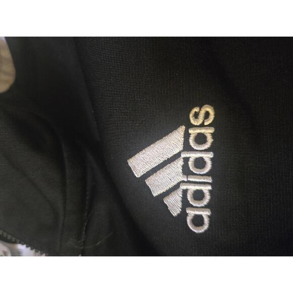 Adidas youth Black Track Jacket with White Stripes - Picture 3 of 4